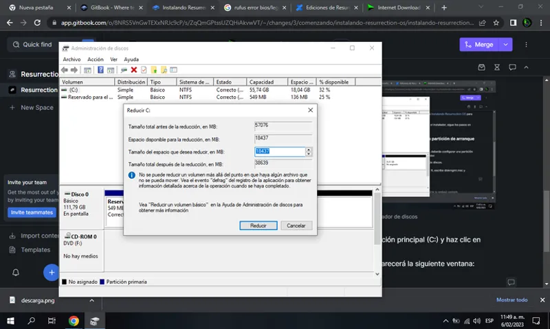 Reducción del volumen